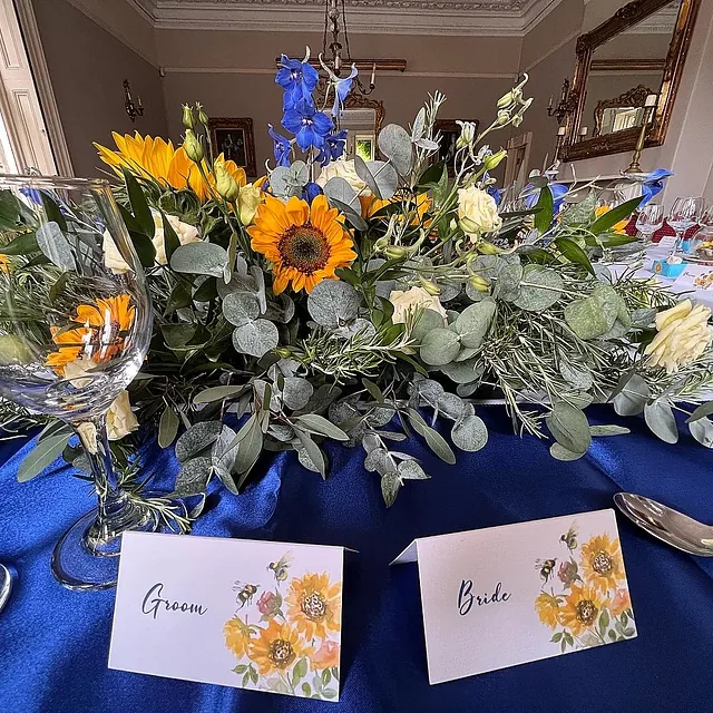 bride groom place settings